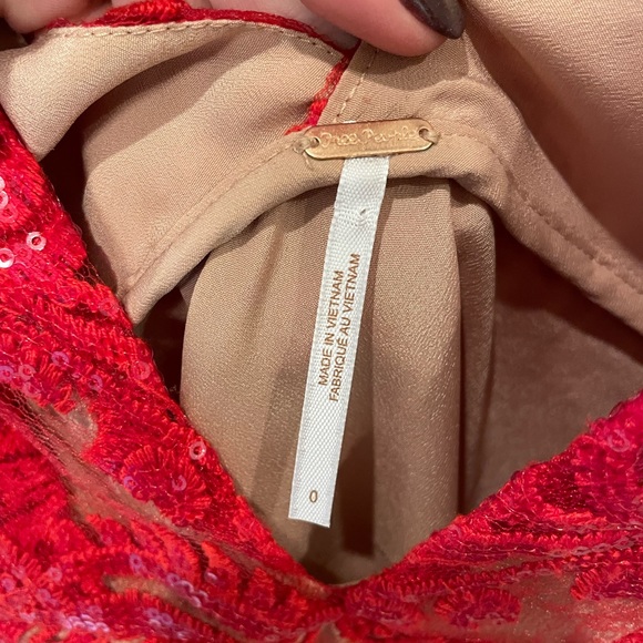 Red Free People Dress with red Sequence - Picture 4 of 4